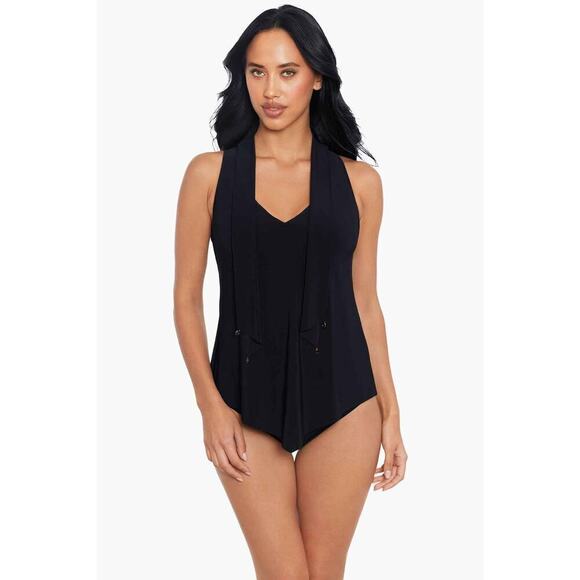 Magicsuit Soft Cup Charmed Life Izzy Tankini Sleeveless Top Black Size 8 NWT - Picture 1 of 14